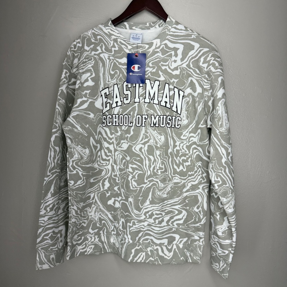 Champion Eastman School of Music Marble Swirl Sweatshirt Grey White AH6597 Men M